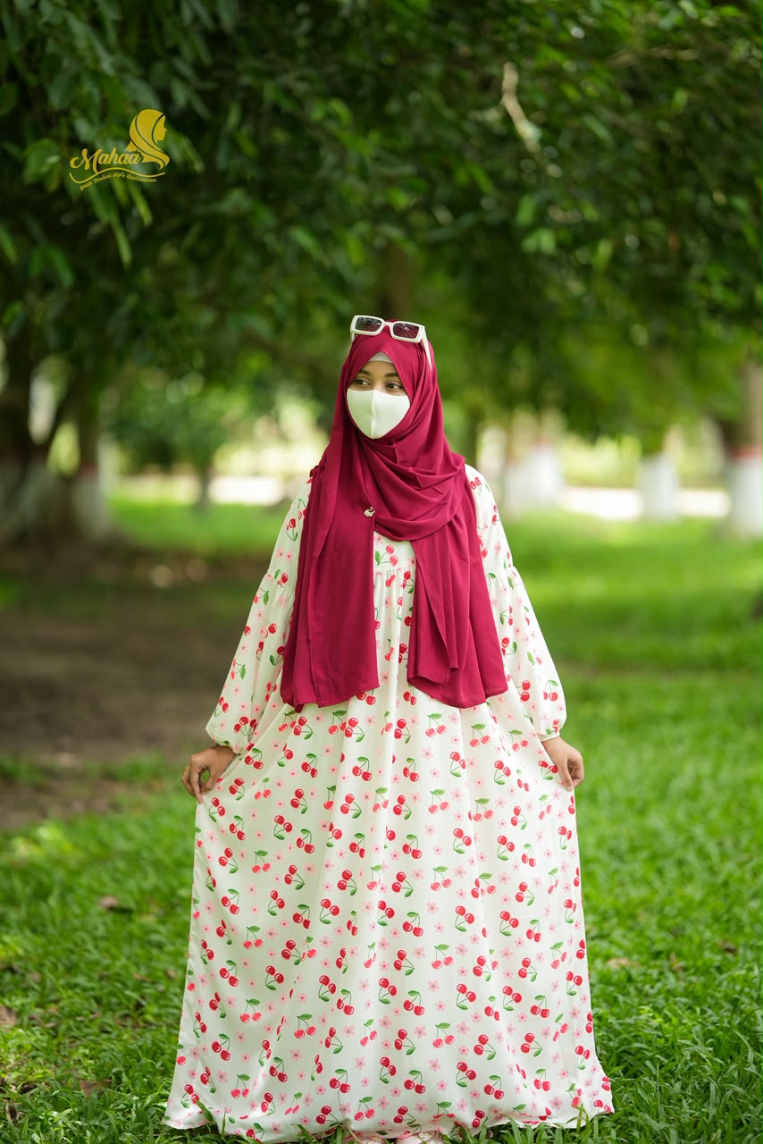 CHERRY PRINTED ABAYA-1